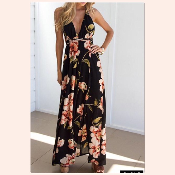 Boutique Dresses & Skirts - 50%OFF! HP NWT Alluring Black Open Back Dress